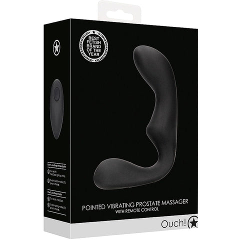 Estimulador Pointed Preto USB com Controlo Remoto, 10vibrações  Ouch!   