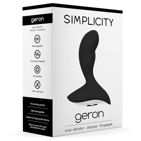 Estimulador Próstata Geron Simplicity, 12cm Ø3cm, 10vibrações  Shots Toys   