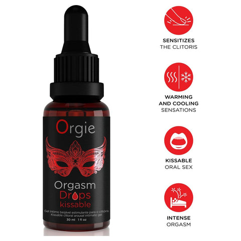 Estimulante Orgasm Drops Beijável 30ml - Efeito Calor e Formigueiro  Orgie   