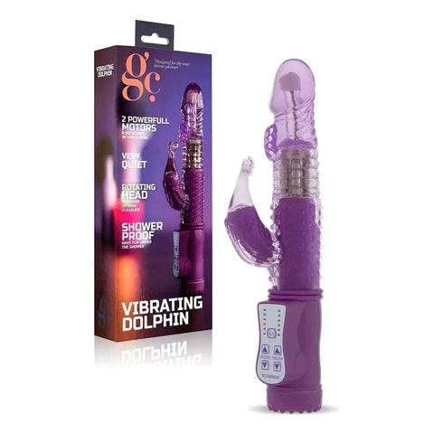 Gc Vibrador Rotativo Vibrating Dolphin Roxo, 22.5cm , Ø3.2cm, 36vibrações  GC   