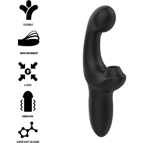 Ibiza Simulador Movimento Dedo com Onda de Sucção - Vibrador Duplo de Estimulação Clitoriana e Ponto G  Ibiza   