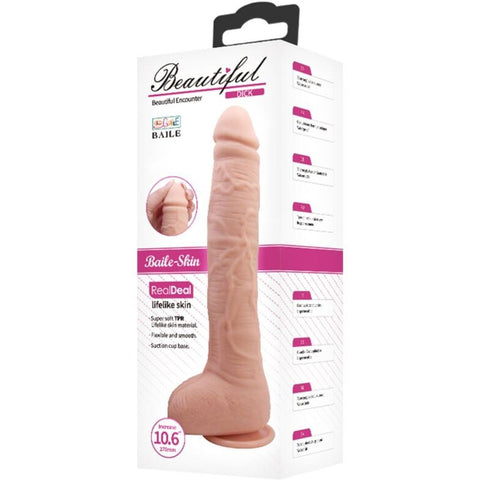 Dildo Realista DICK | 28cm Ø4.2cm | Ventosa | TPR Macio | Baile