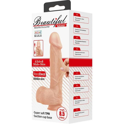 Dildo Realista BAHAMUT – Prazer Intenso com Ventosa | 21.8cm Ø4cm