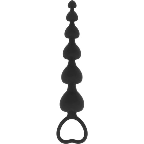 Fio Anal Corações Mila 18cm Ø3,2cm | Silicone | Black&Silver