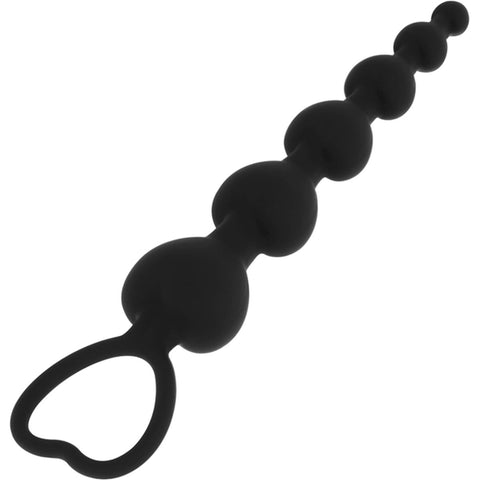Fio Anal Corações Mila 18cm Ø3,2cm | Silicone | Black&Silver