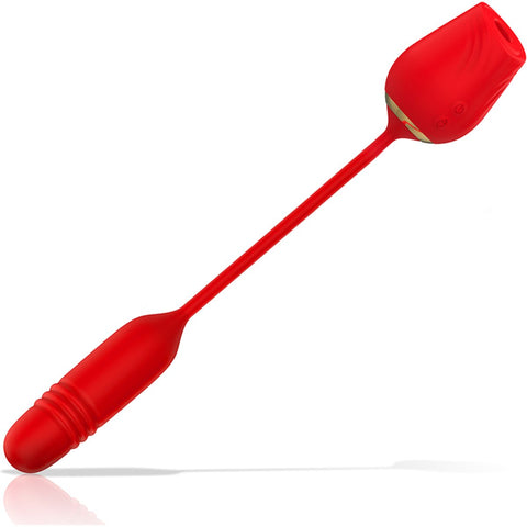 Mia Amalfi Estimulador Duplo Sugador e Cima/Baixo destacando seu design elegante em silicone, perfeito para momentos de relaxamento e prazer.