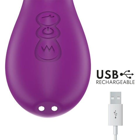 Vibrador Sugador Duplo ATENEO Intense Roxo – 3 Motores, Língua Oscilante e Sucção | 24,2cm Ø3.5cm