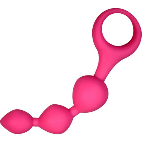 Bolas Anais 100% Silicone, Triball Rosa, 15cm Ø2 a 3cm  Crushious   