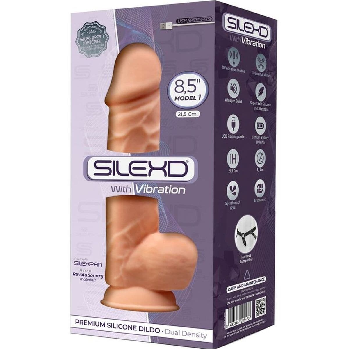 Vibrador SilexD Silicone Premium Baunilha, 21.5cm Ø5.1cm, 10vibrações - Pérola SexShop