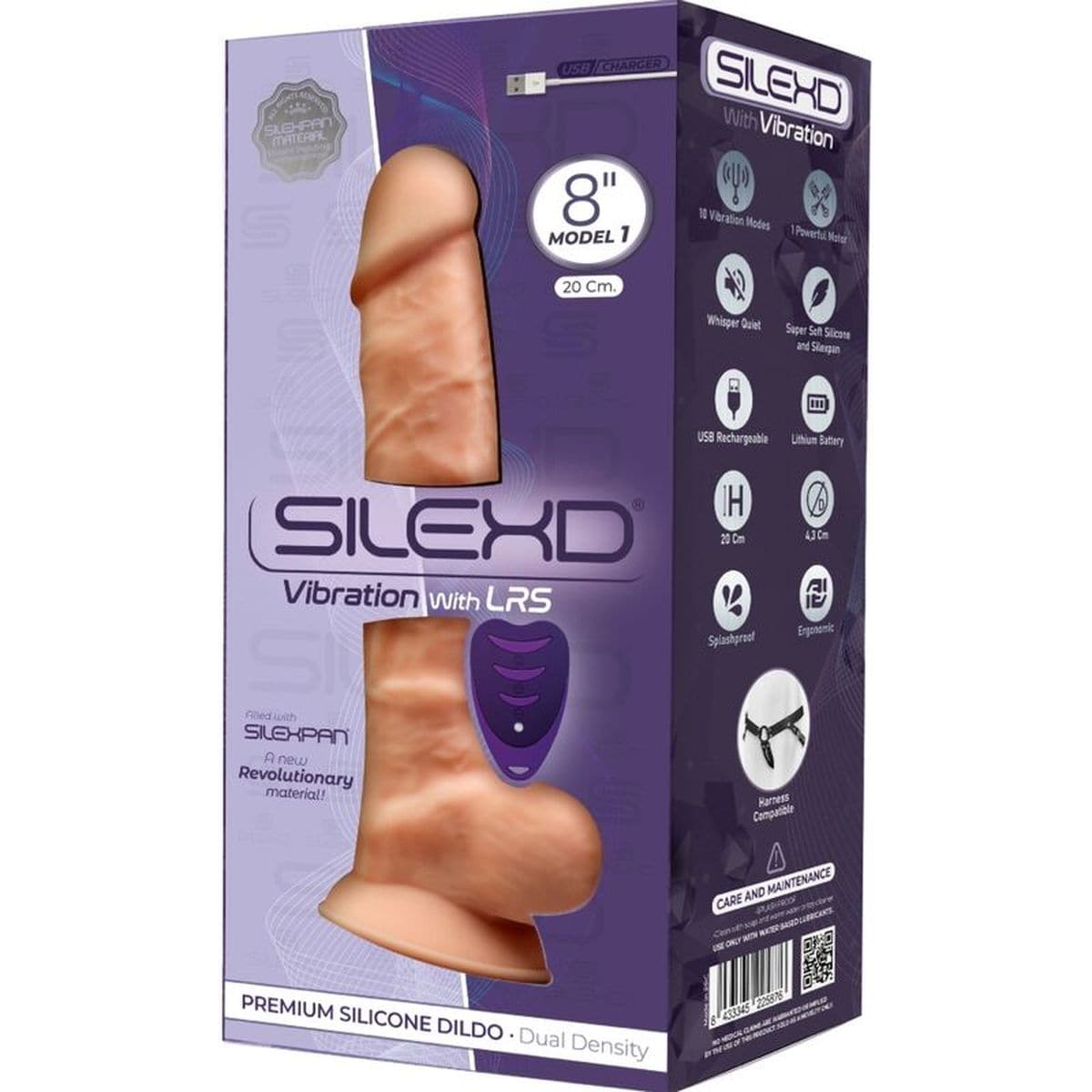 Vibrador SilexD Comando Remoto Silicone Premium Baunilha, 20cm Ø4.3cm, 10vibrações - Pérola SexShop
