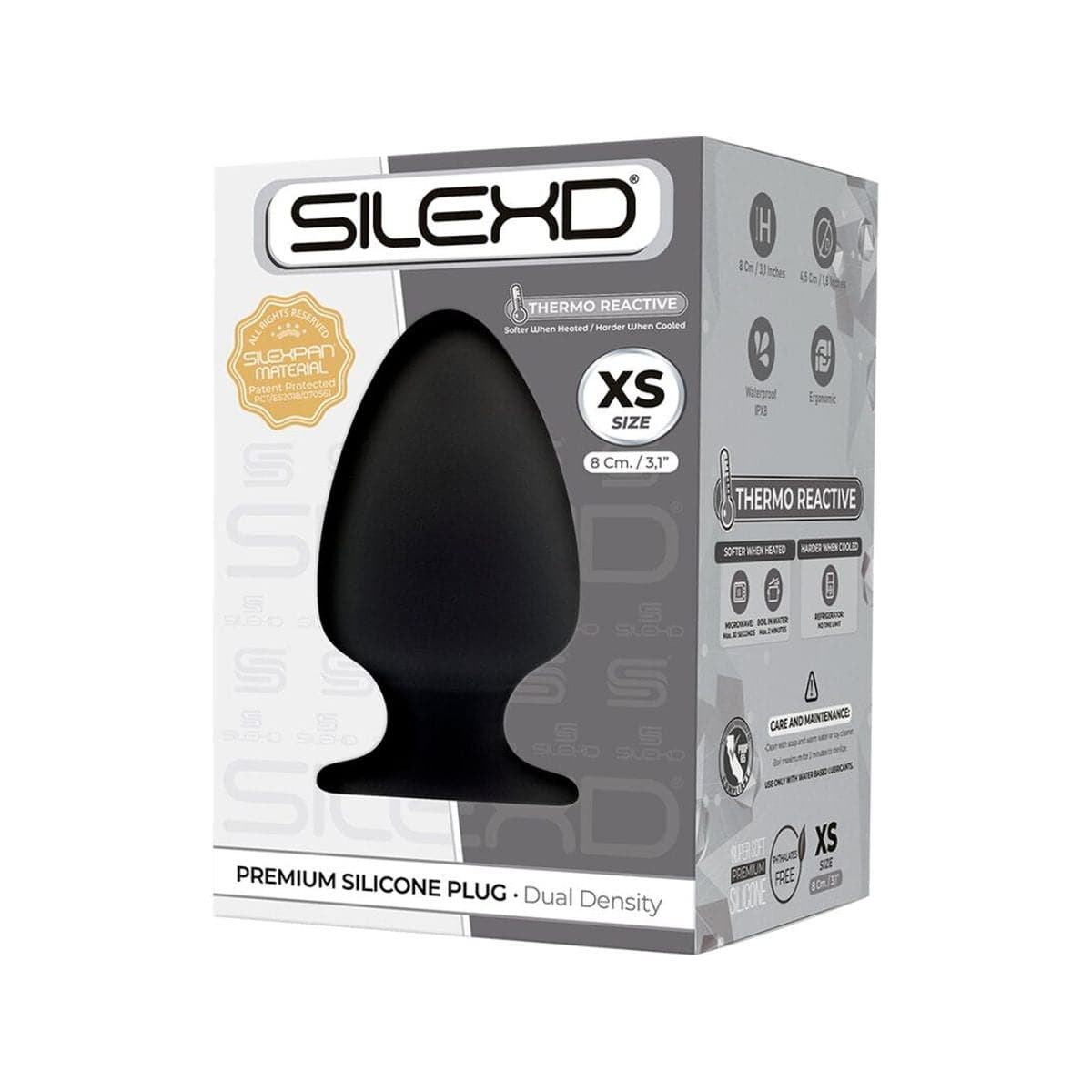 Plug Anal Silexd 1 Premium Silicone XS, 8cm Ø4.5cm