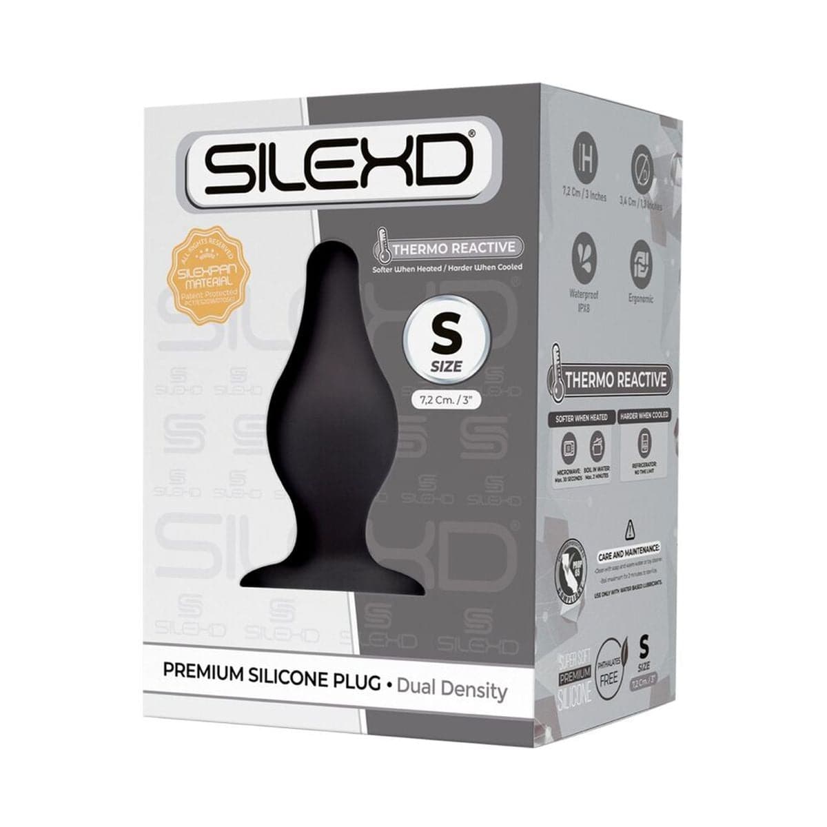 Plug Anal Silexd 2 Premium Silicone S, 7.2cm Ø3.4cm