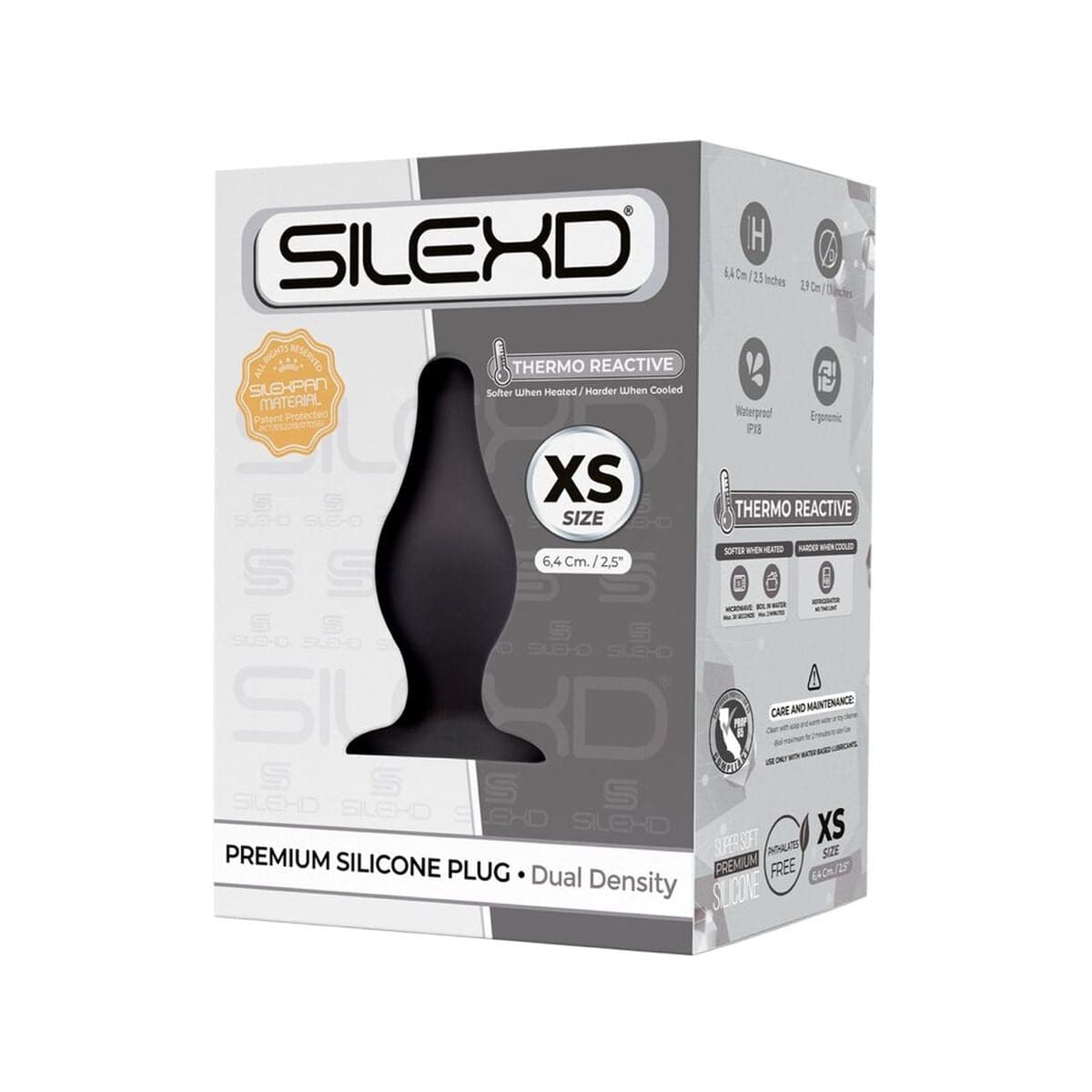 Plug Anal Silexd 2 Premium Silicone XS, 6.4cm Ø2.9cm