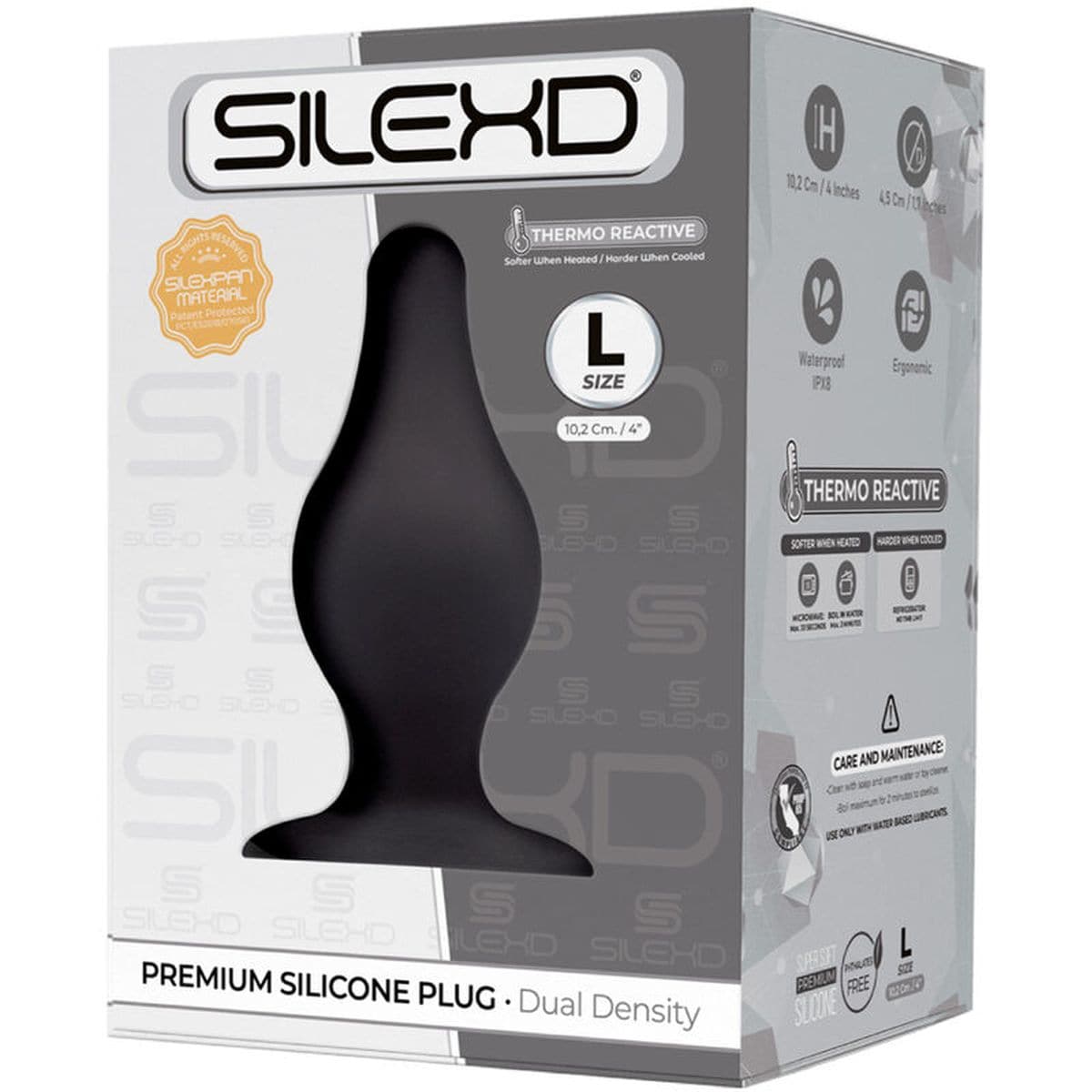 Plug Anal Silexd 2 Premium Silicone L, 10.2cm Ø4.5cm