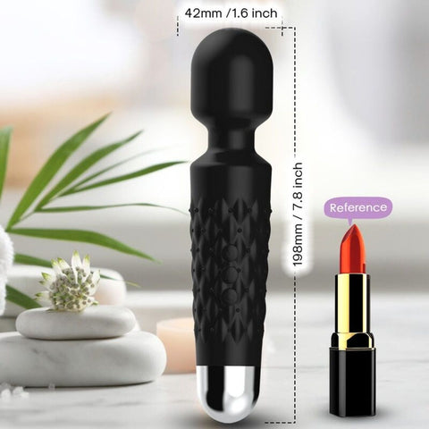 Massajador Wand Armony Postman Preto – Cabeça Super Flexível | 9 Modos | Silicone Médico | USB | IPX7