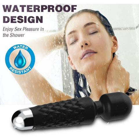 Massajador Wand Armony Postman Preto – Cabeça Super Flexível | 9 Modos | Silicone Médico | USB | IPX7