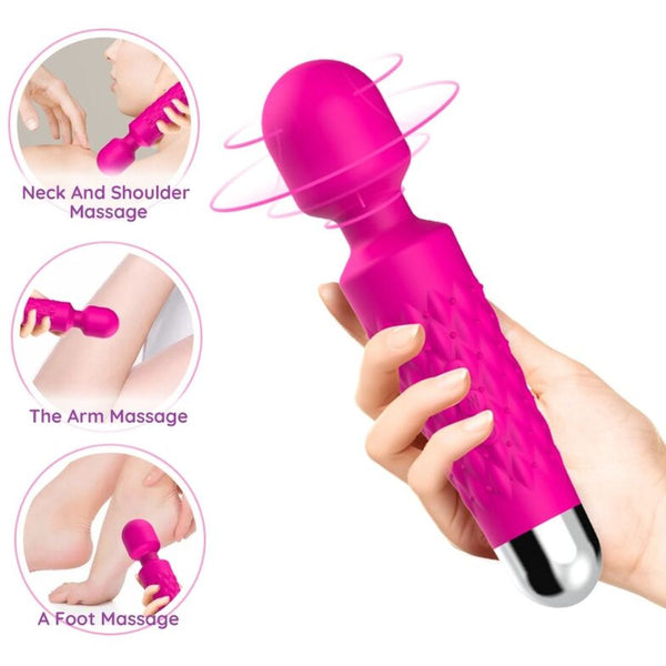 Massajador Wand Armony Postman Fúcsia – Cabeça Super Flexível | 9 Modos | Silicone Médico | USB | IPX7