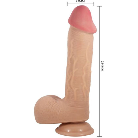 Dildo Realista Baile EMEKA Baunilha – Cabeça Bulbosa + Testículos | Ventosa | 23.4cm Ø4.7cm