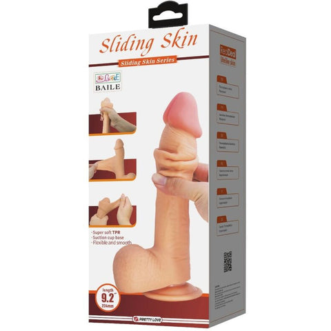 Dildo Realista Baile EMEKA Baunilha – Cabeça Bulbosa + Testículos | Ventosa | 23.4cm Ø4.7cm