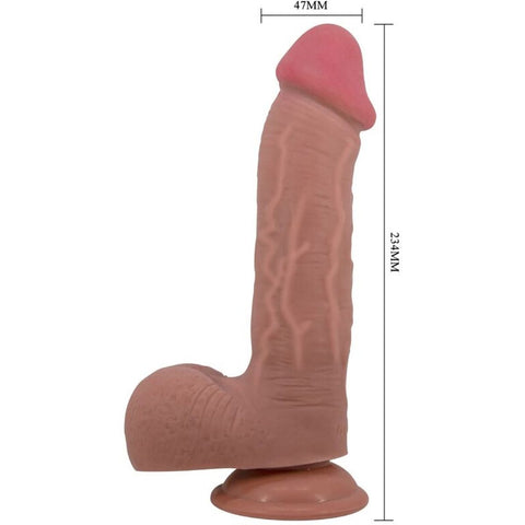 Dildo Realista Baile EMEKA Moreno – Cabeça Bulbosa + Testículos | Ventosa | 23.4cm Ø4.7cm
