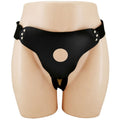Arnês Strap-On Briefs - Ajustável e Confortável (S e XL) da Pretty Love, vista em detalhe do arnês de encaixe preto