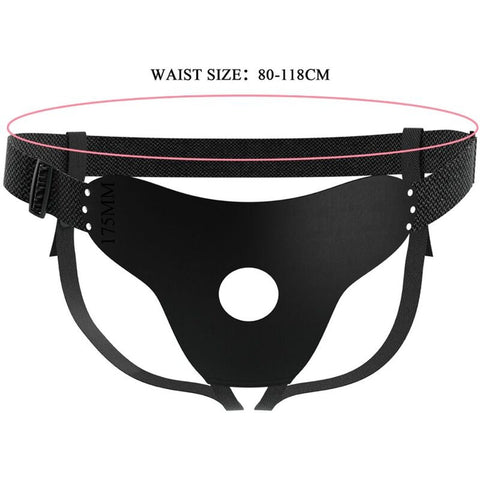 Arnês Strap-On Briefs - Ajustável e Confortável (S e XL) da Pretty Love, alça extra para quadris maiores em arnês preto