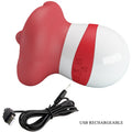 Vista lateral do Estimulador de Lingua Vermelho com 9.5cm, um brinquedo que redefine momentos de prazer através de sua língua delicada.