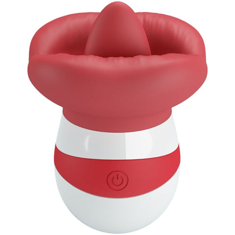 Estimulador de Lingua Vermelho com 9.5cm é resistente à água e recarregável via USB, ideal para aumentar a intimidade com o Estimulador de Língua.
