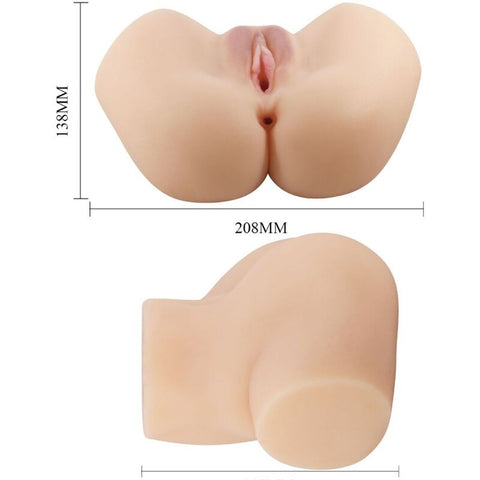 Imagens do masturbador Crazy Bull Hailey Baunilha com vibração integrada e controle remoto, ideal para prazer intenso.