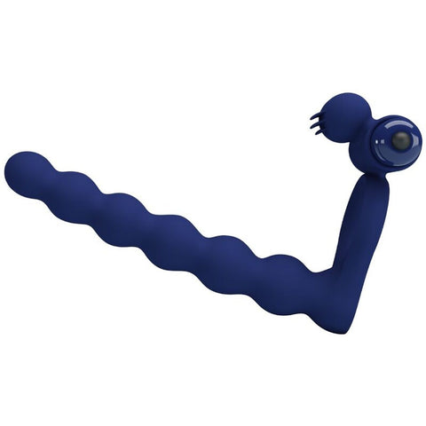 Double Penetrator CockRing Pretty Love Azul | Dupla Penetração + Vibração | 10 Modos