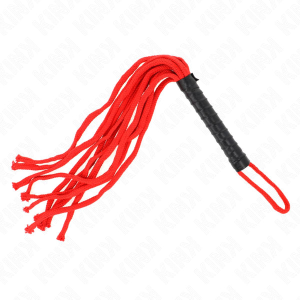 Chicote de Corda KINK Vermelho – BDSM | 56cm | Impacto Controlado