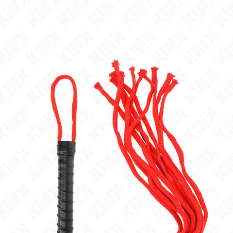 Chicote de Corda KINK Vermelho – BDSM | 56cm | Impacto Controlado