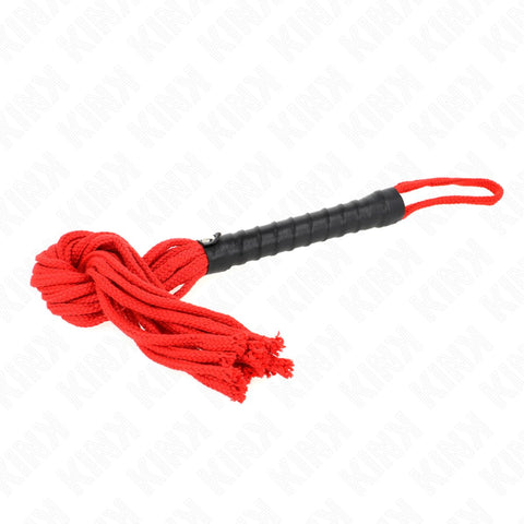 Chicote de Corda KINK Vermelho – BDSM | 56cm | Impacto Controlado