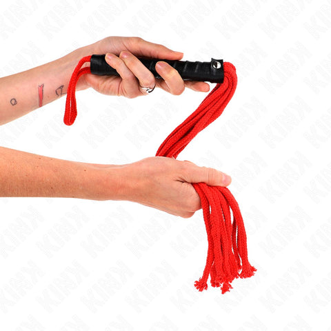 Chicote de Corda KINK Vermelho – BDSM | 56cm | Impacto Controlado