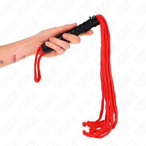 Chicote de Corda KINK Vermelho – BDSM | 56cm | Impacto Controlado