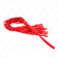 Chicote Vermelho KINK 70cm, um acessório de BDSM luxuoso e elegante, com design robusto e caudas versáteis para intensas experiências de prazer.
