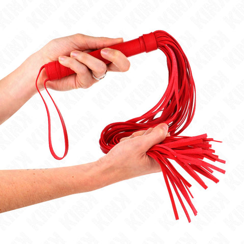 Chicote Vermelho KINK 70cm, um essencial para jogos BDSM, combina estilo e funcionalidade, transformando fantasias em realidade.