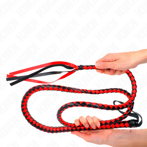 Chicote de Serpente Vermelho Longo KINK 210 cm - Sinta a intensidade e a paixão em cada golpe com este chicote elegante.