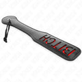 Paddle KINK BITCH Preto e Vermelho com medidas de 32 cm x 6 cm, ideal para sessões de BDSM e práticas eróticas.