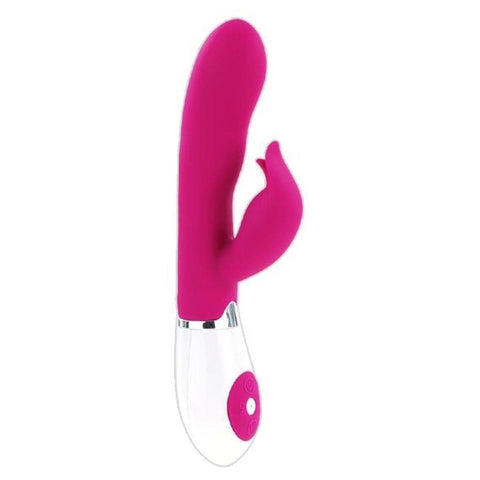 Vibrador com Estimulador Clitóris Felix Rosa, 21cm Ø3.8cm, 30vibrações  Pretty Love   