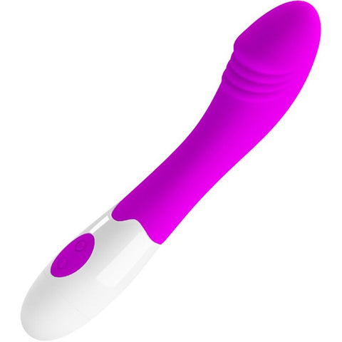 Vibrador Elemental Roxo 19.3cm Ø3.5cm com 30 vibrações, ideal para experiências de prazer intenso.