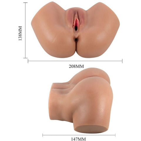 Masturbador Realista Ânus e Vaginal com Vibração Crazy Bull Hailey - visual do produto ilustrando suas texturas internas que proporcionam estimulação extrema.