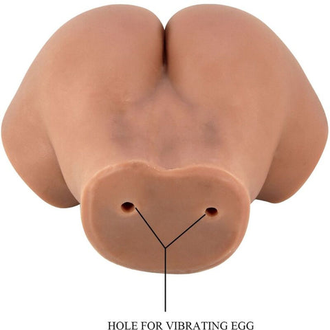 Masturbador Realista Ânus e Vaginal com Vibração Crazy Bull Hailey - imagem mostrando todas as características do produto e seus usos.