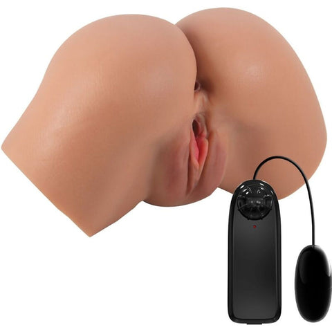 Masturbador Realista Ânus e Vaginal com Vibração Crazy Bull Hailey - close-up do vibrador bullet integrado que intensifica a experiência.