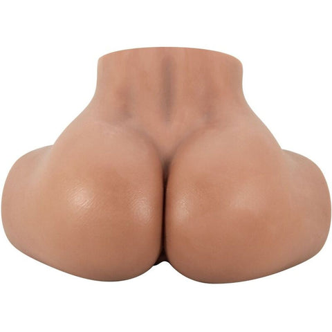 Masturbador Realista Ânus e Vaginal com Vibração Crazy Bull Hailey - imagem que mostra a entrada dupla, destacando a aparência e realismo do design.