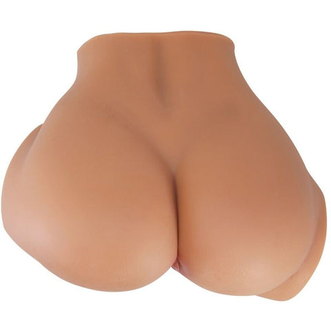 Masturbador Realista Ânus e Vaginal com Vibração Crazy Bull EMILIA Morena 20.2cm — ilustração do movimento com vibração