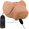 Masturbador Realista Ânus e Vaginal com Vibração Crazy Bull EMILIA Morena 20.2cm — ângulo lateral mostrando o tamanho 20.2cm