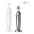 Visual do Plug Anal Pénis com Controlo Remoto Intense Tamanho S, evidenciando os 10 modos de vibração para uma experiência de prazer personalizada.