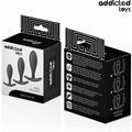 Dimensões do Kit Anal 3 Plugs, incluindo variação de tamanhos de  Ø2.1cm a Ø2.9cm, adequados para todos os níveis.