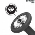 Os três plugs do Kit Anal 3 Plugs com Jóia dispostos juntos, mostrando a variação de tamanhos e o acabamento em silicone médico hipoalergênico.